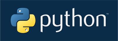 Python logo on dark blue background
